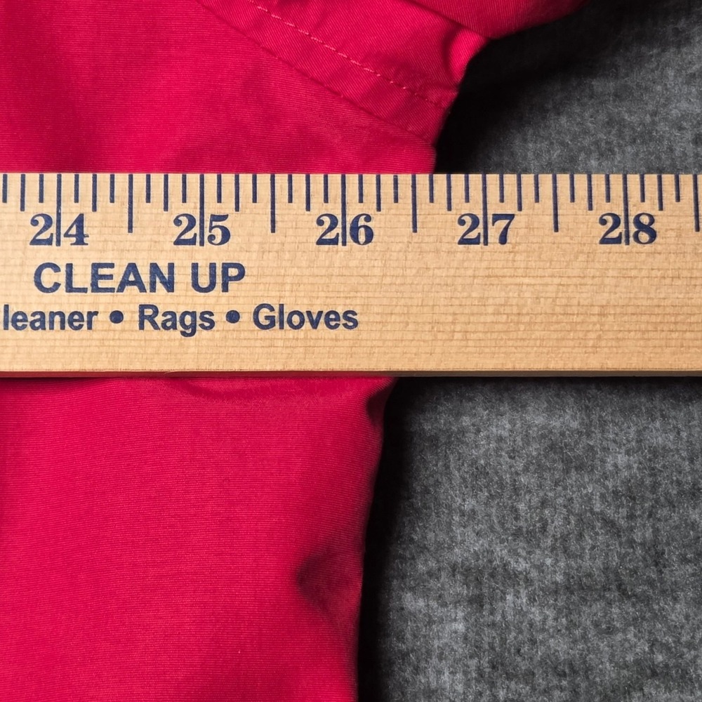 Lands End Mens LT Red Squall Jacket Windcheck Fleece Lined Full Zip 3225 - Picture 11 of 11